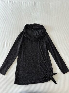 White House Black Market Charcoal Heather Cowl Neck Long Sleeve Sweater
